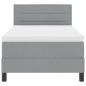 Preview: LED Boxspringbett mit Matratze Hellgrau 80x200 cm Stoff