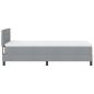 Preview: LED Boxspringbett mit Matratze Hellgrau 80x200 cm Stoff