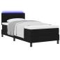 Preview: LED Boxspringbett mit Matratze Schwarz 90x190 cm Stoff