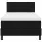 Preview: LED Boxspringbett mit Matratze Schwarz 90x190 cm Stoff