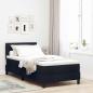 Preview: ARDEBO.de - LED Boxspringbett mit Matratze Schwarz 90x200 cm Stoff