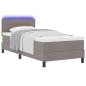 Preview: LED Boxspringbett mit Matratze Taupe 90x200 cm Stoff