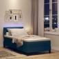 Preview: LED Boxspringbett mit Matratze Blau 90x200 cm Stoff