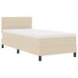 Preview: LED Boxspringbett mit Matratze Creme 100x200 cm Stoff