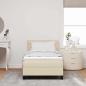 Preview: LED Boxspringbett mit Matratze Creme 100x200 cm Stoff