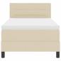 Preview: LED Boxspringbett mit Matratze Creme 100x200 cm Stoff