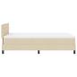 Preview: ARDEBO.de - LED Boxspringbett mit Matratze Creme 120x190 cm Stoff
