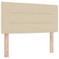 Preview: LED Boxspringbett mit Matratze Creme 120x190 cm Stoff