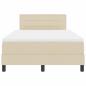 Preview: LED Boxspringbett mit Matratze Creme 120x190 cm Stoff