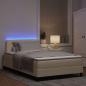 Preview: LED Boxspringbett mit Matratze Creme 120x200 cm Stoff