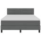 Preview: LED Boxspringbett mit Matratze Dunkelgrau 160x200 cm Stoff