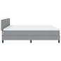 Preview: LED Boxspringbett mit Matratze Hellgrau 180x200 cm Stoff