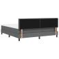 Preview: LED Boxspringbett mit Matratze Dunkelgrau 180x200 cm Stoff
