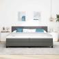 Preview: LED Boxspringbett mit Matratze Dunkelgrau 200x200 cm Stoff