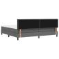Preview: LED Boxspringbett mit Matratze Dunkelgrau 200x200 cm Stoff