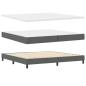 Preview: LED Boxspringbett mit Matratze Dunkelgrau 200x200 cm Stoff