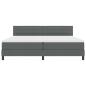 Preview: LED Boxspringbett mit Matratze Dunkelgrau 200x200 cm Stoff