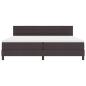 Preview: LED Boxspringbett mit Matratze Dunkelbraun 200x200 cm Stoff
