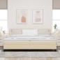 Preview: LED Boxspringbett mit Matratze Creme 200x200 cm Stoff