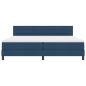 Preview: LED Boxspringbett mit Matratze Blau 200x200 cm Stoff