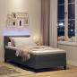 Preview: LED Boxspringbett mit Matratze Dunkelgrau 90x190 cm Stoff