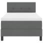 Preview: LED Boxspringbett mit Matratze Dunkelgrau 90x190 cm Stoff