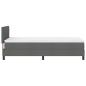 Preview: LED Boxspringbett mit Matratze Dunkelgrau 90x190 cm Stoff