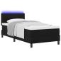Preview: LED Boxspringbett mit Matratze Schwarz 90x190 cm Stoff