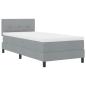 Preview: LED Boxspringbett mit Matratze Hellgrau 90x200 cm Stoff