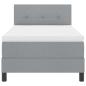 Preview: LED Boxspringbett mit Matratze Hellgrau 100x200 cm Stoff