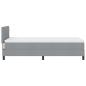 Preview: LED Boxspringbett mit Matratze Hellgrau 100x200 cm Stoff