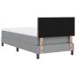 Preview: LED Boxspringbett mit Matratze Hellgrau 100x200 cm Stoff