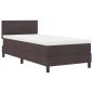 Preview: LED Boxspringbett mit Matratze Dunkelbraun 100x200 cm Stoff