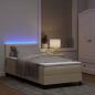 Preview: LED Boxspringbett mit Matratze Creme 100x200 cm Stoff