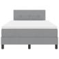 Preview: LED Boxspringbett mit Matratze Hellgrau 120x200 cm Stoff
