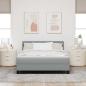 Preview: LED Boxspringbett mit Matratze Hellgrau 140x190 cm Stoff