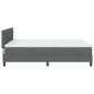 Preview: LED Boxspringbett mit Matratze Dunkelgrau 140x190 cm Stoff