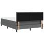 Preview: LED Boxspringbett mit Matratze Dunkelgrau 140x190 cm Stoff