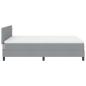 Preview: LED Boxspringbett mit Matratze Hellgrau 140x200 cm Stoff