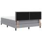 Preview: LED Boxspringbett mit Matratze Hellgrau 140x200 cm Stoff