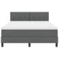 Preview: LED Boxspringbett mit Matratze Dunkelgrau 140x200 cm Stoff