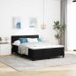 Preview: ARDEBO.de - LED Boxspringbett mit Matratze Schwarz 140x200 cm Stoff