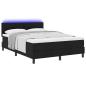 Preview: LED Boxspringbett mit Matratze Schwarz 140x200 cm Stoff