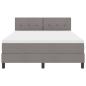 Preview: LED Boxspringbett mit Matratze Taupe 140x200 cm Stoff