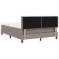 Preview: LED Boxspringbett mit Matratze Taupe 140x200 cm Stoff