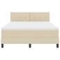 Preview: ARDEBO.de - LED Boxspringbett mit Matratze Creme 140x200 cm Stoff