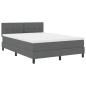 Preview: LED Boxspringbett mit Matratze Dunkelgrau 160x200 cm Stoff