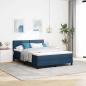 Preview: ARDEBO.de - LED Boxspringbett mit Matratze Blau 160x200 cm Stoff