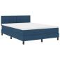 Preview: LED Boxspringbett mit Matratze Blau 160x200 cm Stoff