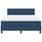 Preview: LED Boxspringbett mit Matratze Blau 160x200 cm Stoff